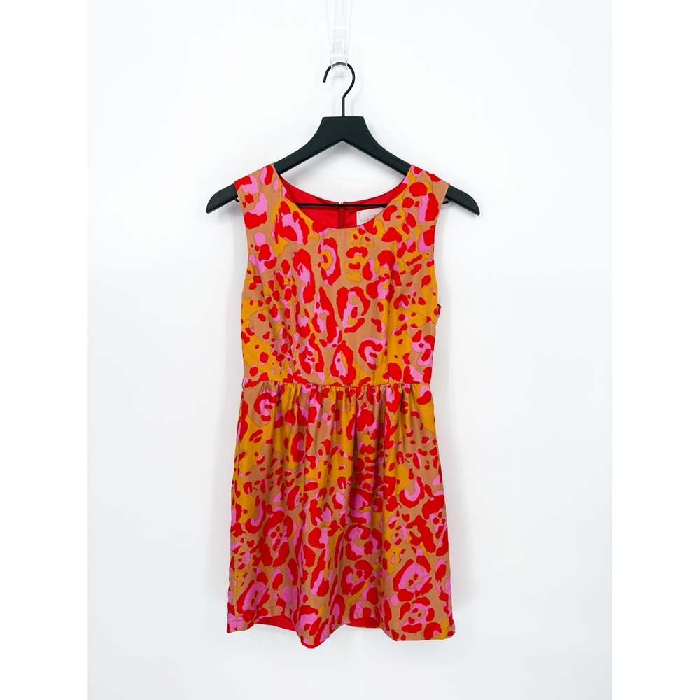 Julie Brown 100% Silk Leopard Print A-Line Dress Size 2